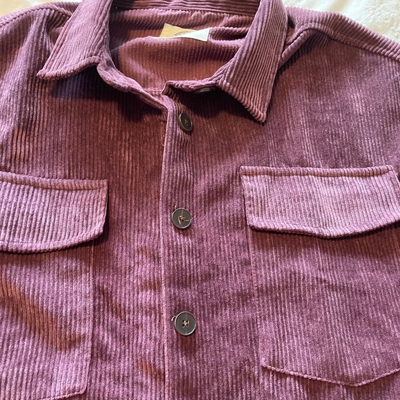 Warehouse One, Grand Beach Club purple corduroy shacket - Picture 10 of 11